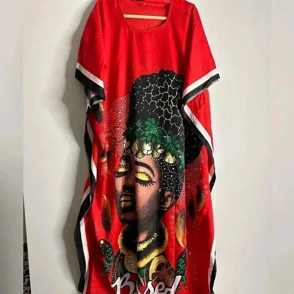 FEMALE KAFTAN- Red Onesize (EMPOWERMENT) - Picture 2 of 9